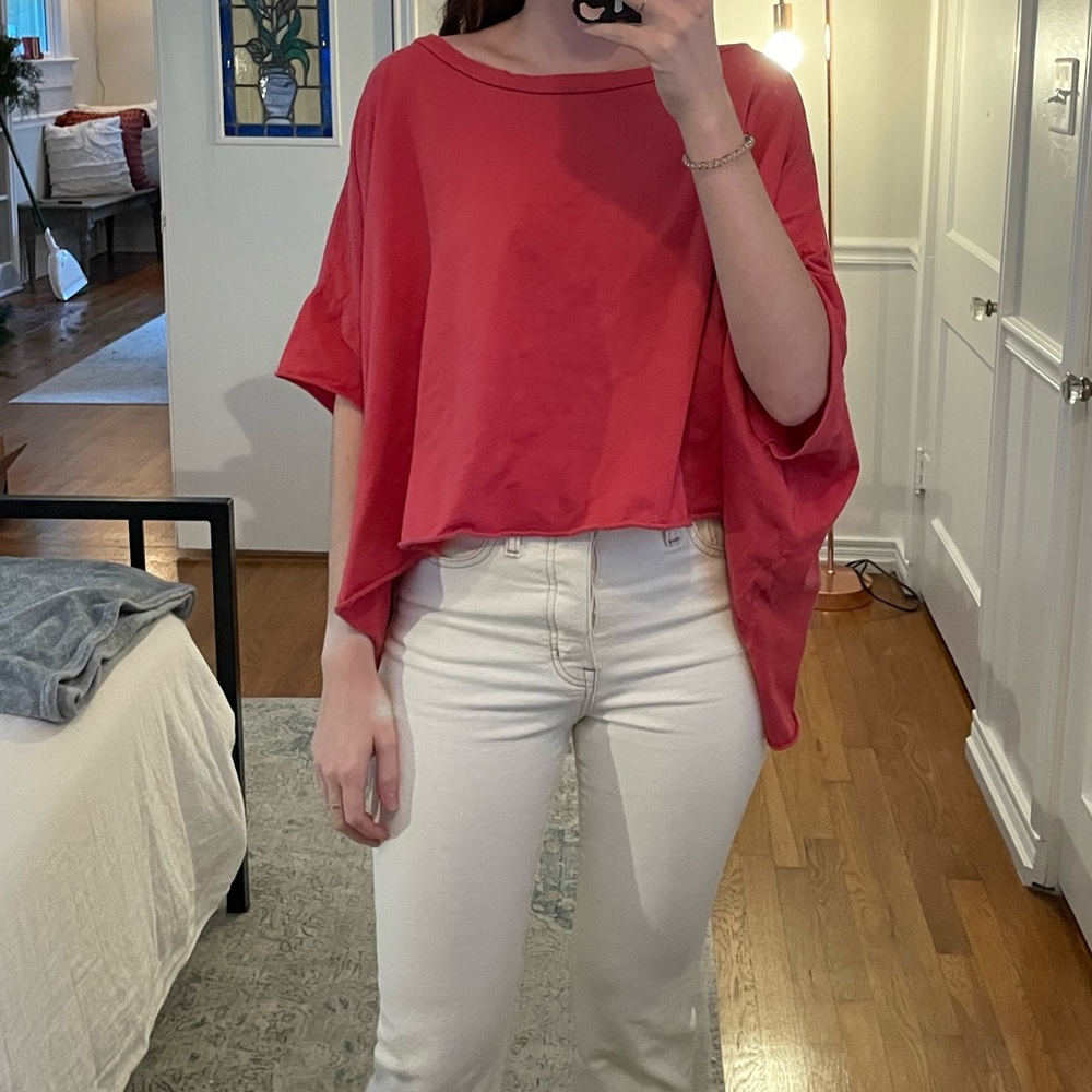 Truly Madly Deeply Red Flowy Box Shirt